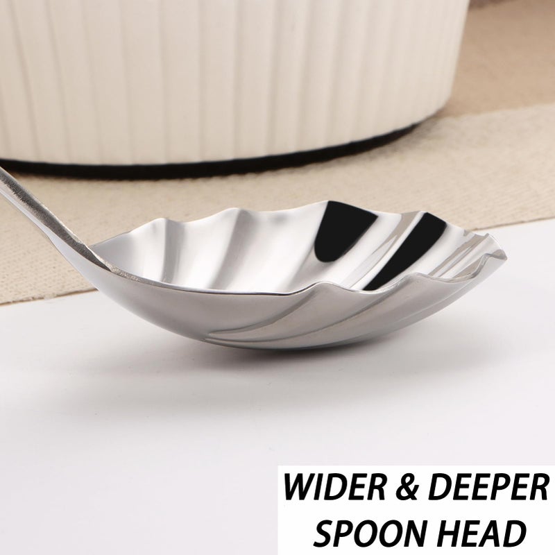 Mafier Large Serving Spoon,9" Serveware Spoons Set,Stainless Steel Catering Serving Utensils for Party Buffet Dinner Banquet Cooking Kitchen Basics,Dishwasher Safe(Silver) - Image 5