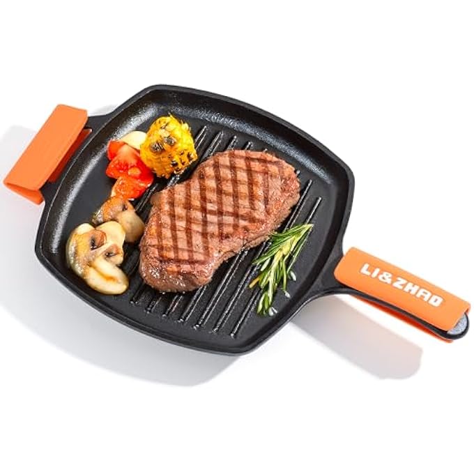 أغطية مقبض من الحديد الزهر من LiZhao، 3 قطع، أغطية مقبض وعاء، أغطية مقبض مقلاة من الحديد الزهر المقاوم للحرارة، أغطية مقبض مقلاة من الحديد الزهر، غلاف مقبض مقلاة من السيليكون للقلي، برتقالي - Image 3