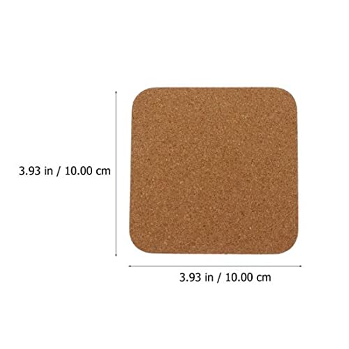SEPARATE WAY Plain Square Cork Coasters Thick Water Absorbent Heat Resistant Eco-Friendly Scratch Free Ideal for Home Offices or Restaurants Dia 4 inch Natural Brown (Set of 6) - Image 3