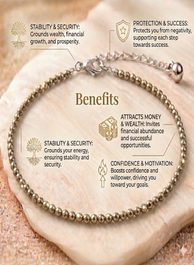 Japam Dhanashree Raw Pyrite Anklet - Handcrafted Spiritual Jewellery Inspired by Goddess Lakshmi | Symbol of Prosperity, Strength & Grace - Image 2