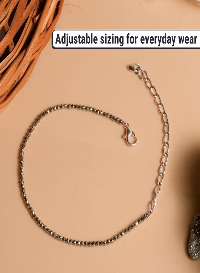 Japam Dhanashree Raw Pyrite Anklet - Handcrafted Spiritual Jewellery Inspired by Goddess Lakshmi | Symbol of Prosperity, Strength & Grace - Image 5