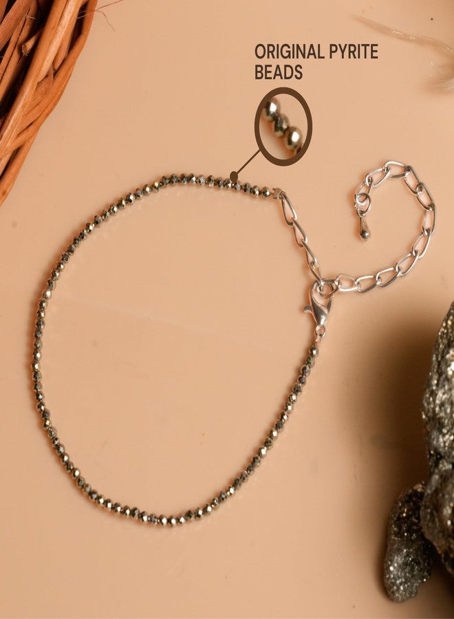 Japam Dhanashree Raw Pyrite Anklet - Handcrafted Spiritual Jewellery Inspired by Goddess Lakshmi | Symbol of Prosperity, Strength & Grace - Image 3