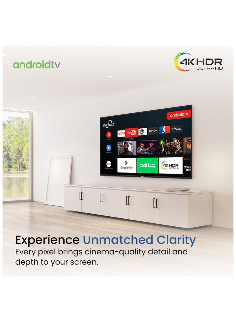 STAR TRACK 55" 4K Smart TV | Android 15, Ultra HD, Netflix, YouTube, Miracast, Bezel less, Satellite receiver - Image 4