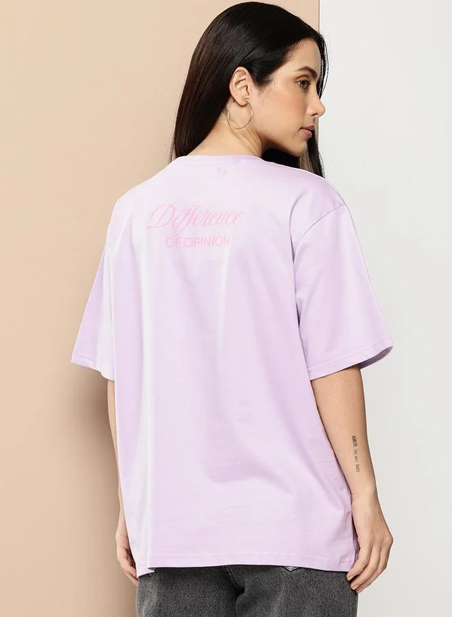 Difference of Opinion Women Oversized Printed Tshirt