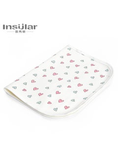 زد 50×70cm Baby Waterproof Bed Pad with 100% Cotton Surface for Kids, Toddlers, Adults, Reusable and Washable Incontinence Underpads Mat for Pack n Play and Crib, Loving Heart  - Image 1