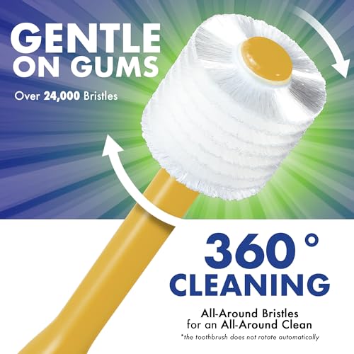 Brilliant Oral Care Baby Toothbrush with Soft Bristles and Round Head, for a Toddler Approved, Easy to Use All-Around Clean Mouth, Ages 0-2 Years, Yellow, 3 Pack - Image 4