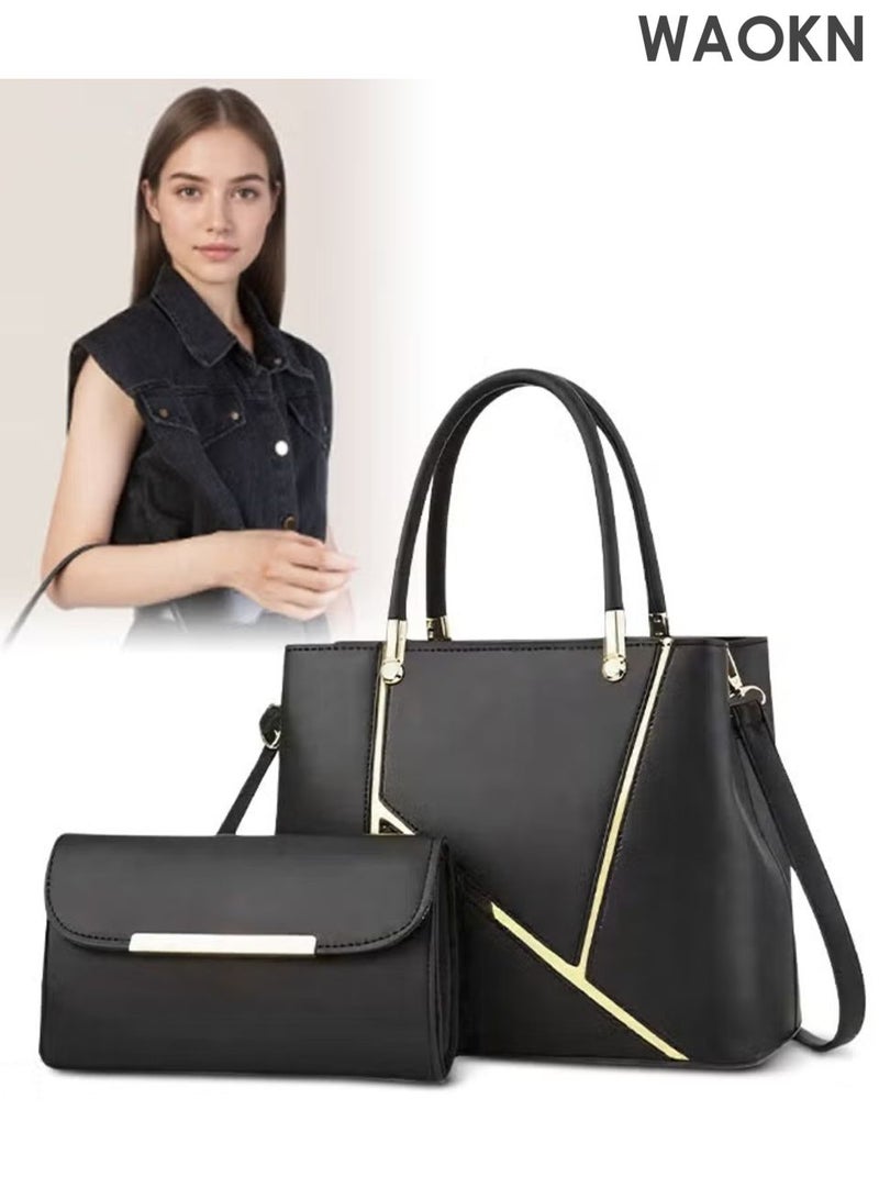 WAOKN Womens Elegant Purses and Handbags Shoulder Bag ,Ladies Designer Satchel Messenger Tote Bag Crossbody Bag,Shoulder Bag，High-capacity，Messenger Bag，Suitable for Business Commuting ,fashion,unisex,black. - Image 5