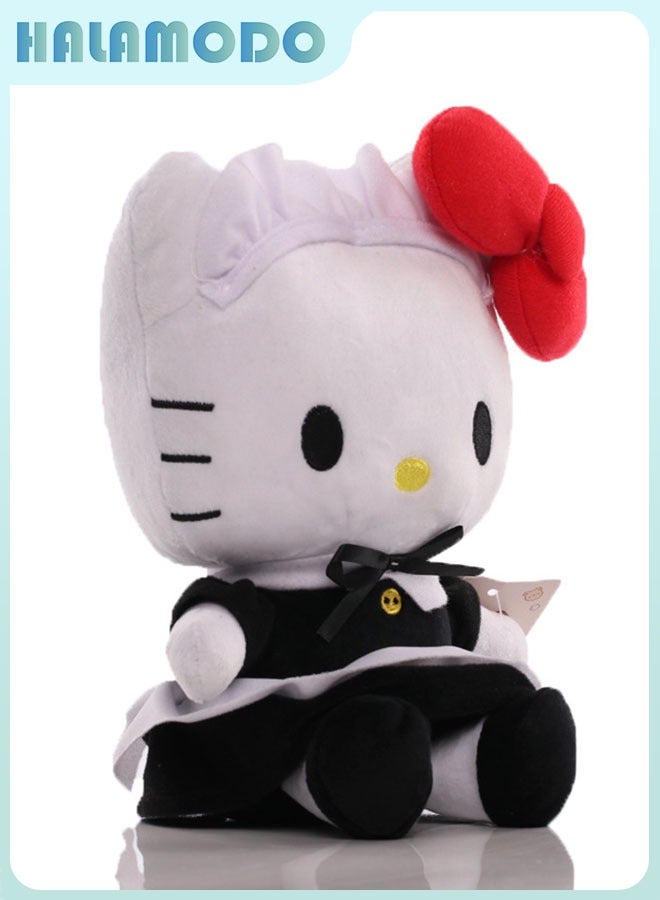 HALAMODO Adorable Doll Cat Plush Toy in Black Clothes - 26cm, A Perfect Birthday Gift for Girls and Ideal Bedroom and Living Room Decorative Doll  - Image 2