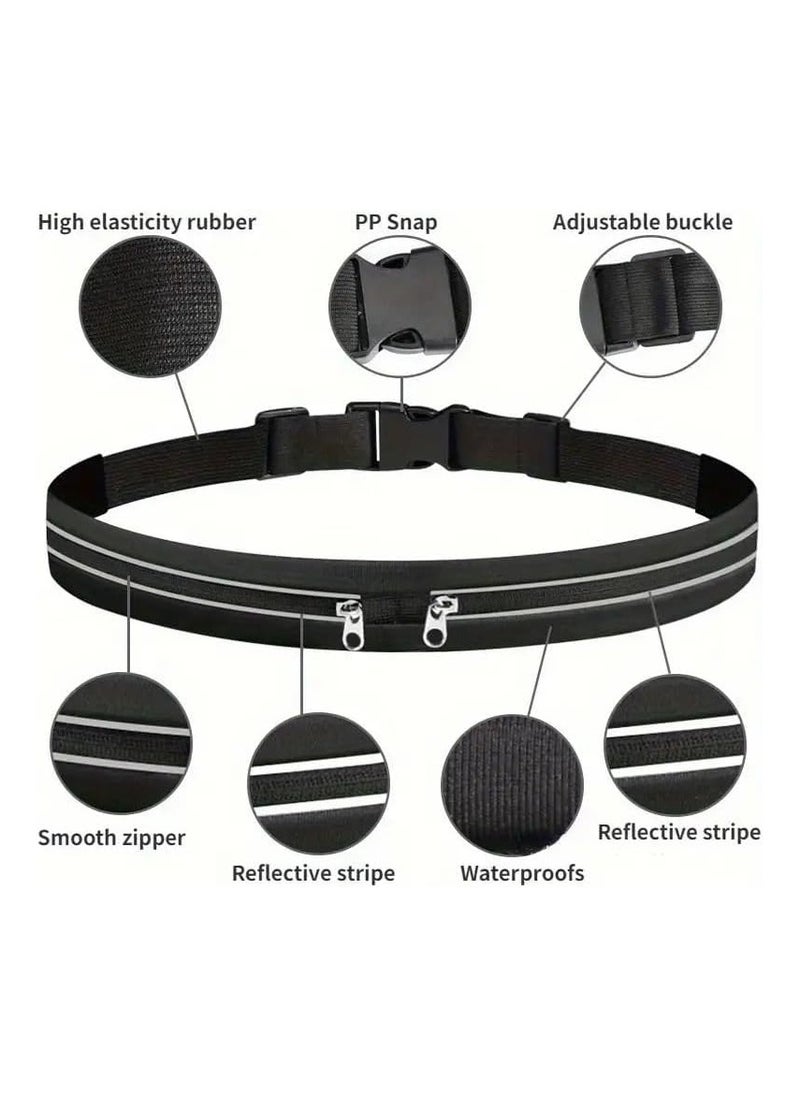 QSHOP Slim Running Belt, Workout Waist Pack for Women and Men, Phone Holder for Runners, Waist Belt for Workout, Jogging, Hiking, Cycling, Money Belt and Running Equipment Accessories  - Image 4