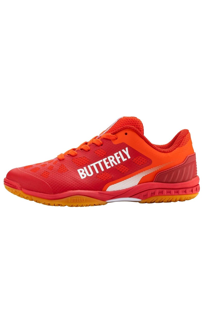 BUTTERFLY أحذية باترفلاي ليزولين ليفاليس: أحذية تنس طاولة أداء، راحة محسّنة وتناسب عالي، دعم حركة القدم، بلاتينيوم أحمر 40 - Image 1