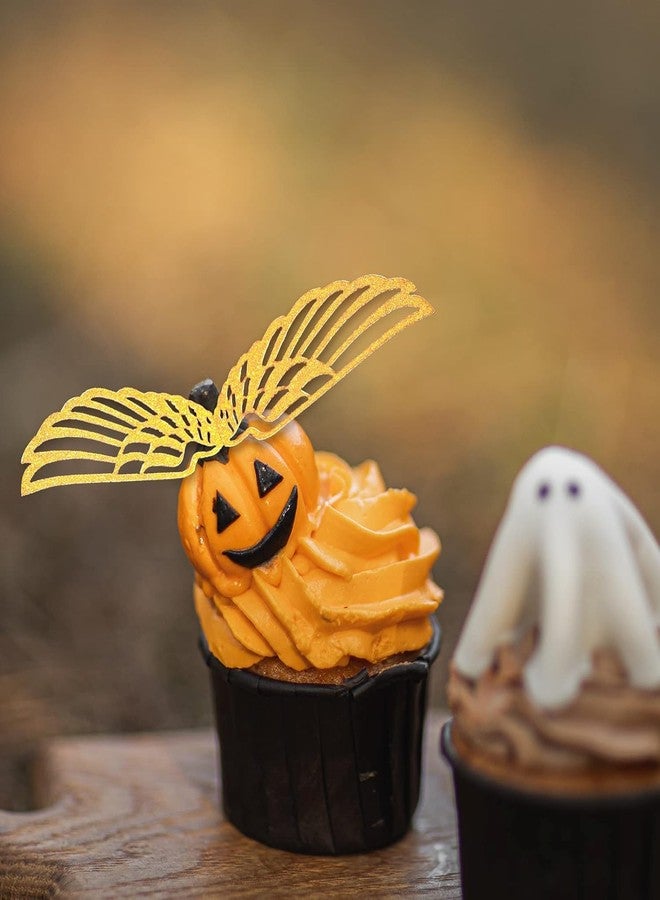 Confetti! 51Pcs Snitch Wings Chocolate Decor Harry P Wizard Party Chocolate Decoration Hollowed Wings Wafer Cupcake Toppers with Glue Point for Them Party Decor Supplies - Image 4