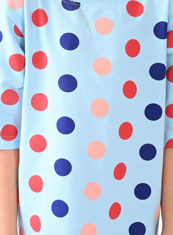 Bonkids Girl's Multicolour 100% Cotton Printed Regular Fit Dress - Image 2