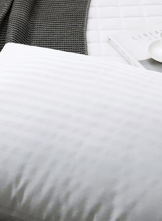 Brides 3- White cotton bed pillow for sleeping, 50x75 cm - white  - Image 2