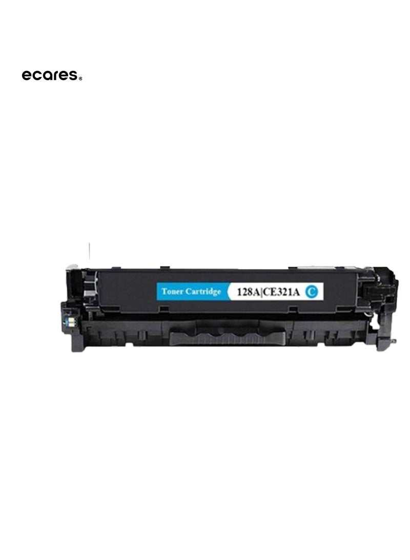 ECARES® 128A Compatible Toner Cartridge CE321A  for HP Color Laserjet CP1525n CP1525nw CM1415fn CM1415fnw Printer (Cyan) - Image 1