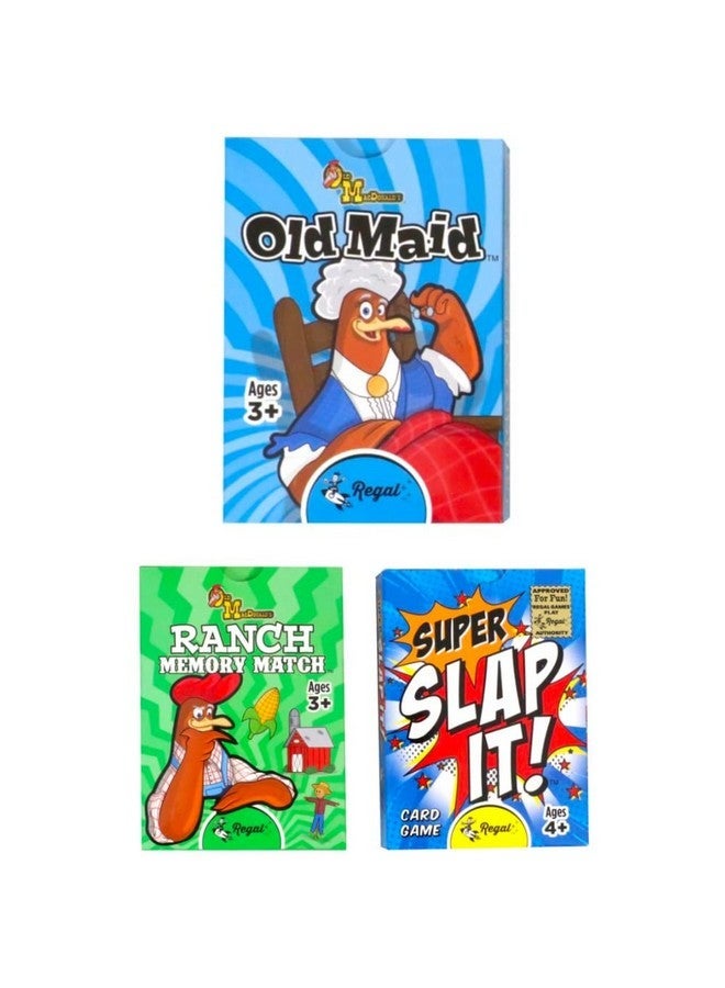 Regal Games Farm Match, Slap It, Old Maid Card Games for Kids Ages 4 5 6 7 8+ | Family Fun Playing Card Set (160 Game Cards, 3 Pack) - Image 1