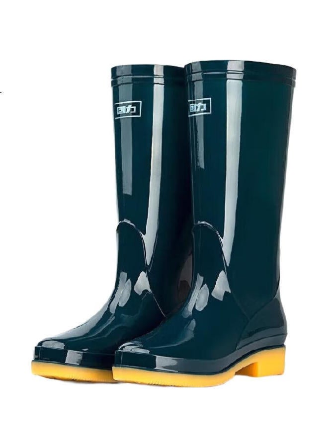 Warrior Women's Mid-calf Rain Boots Adult Rubber Shoe Covers Waterproof Shoes Water Boots Hxlb13 Dark Green Mid-calf 40 - Image 3