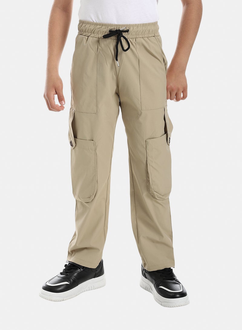 Andora Cargo Pants With Pockets - Beige - Image 1