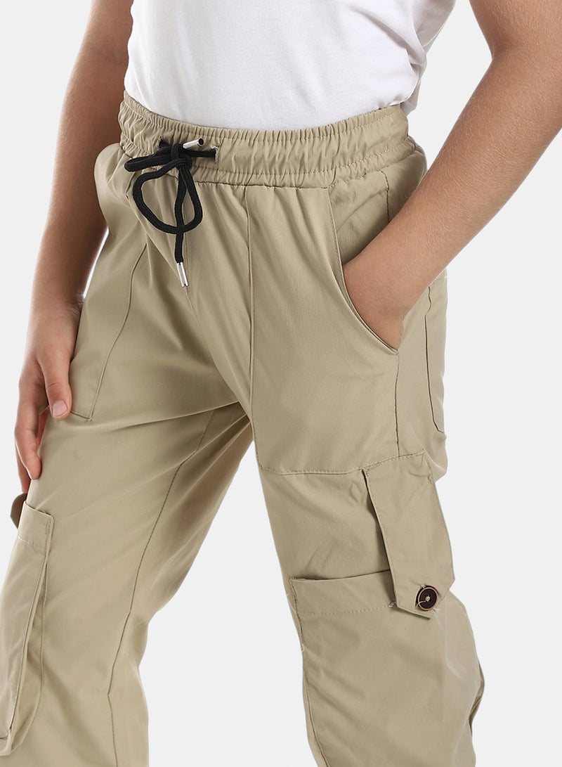Andora Cargo Pants With Pockets - Beige - Image 3