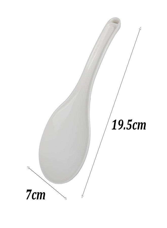 Septe 2Pcs 7.68 Inch Plastic White Non-Stick Rice Serving Spoon Rice Paddle Rice Spatula - Image 2
