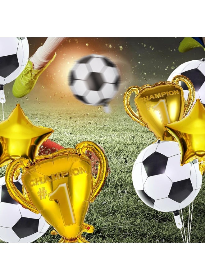 46pcs black green and white balloon football trophy balloon set, birthday party decoration balloons, suitable for birthdays, special event party decorations, 2025-2026 Saudi Professional League Party, can be used indoors and outdoors  - Image 2