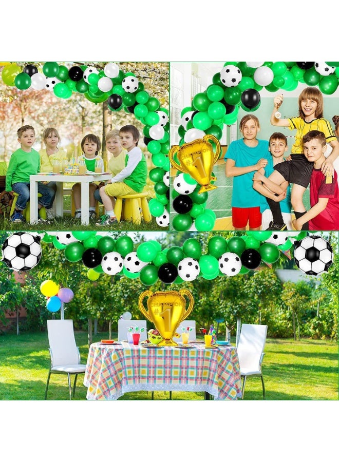 46pcs black green and white balloon football trophy balloon set, birthday party decoration balloons, suitable for birthdays, special event party decorations, 2025-2026 Saudi Professional League Party, can be used indoors and outdoors  - Image 5