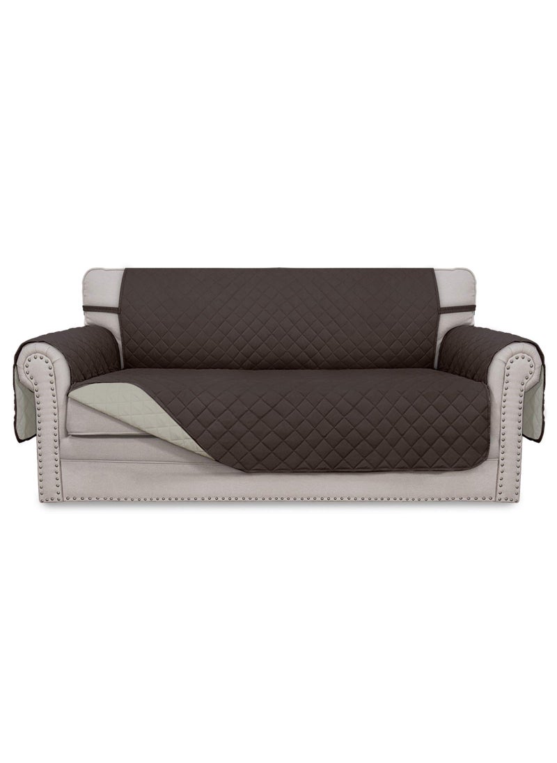 Easy-Going EasyGoing Sofa Slipcover Reversible Loveseat Sofa Cover Couch Cover for 2 Cushion Couch Furniture Protector with Elastic Straps for Pets Kids Dog Cat Oversized Loveseat ChocolateBeige 