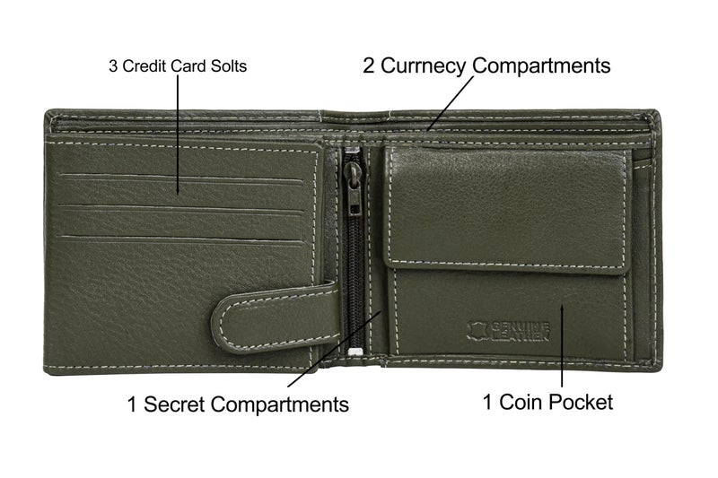 Eagle Crest Oslo Olive Green Leather Wallet for Men - Image 3