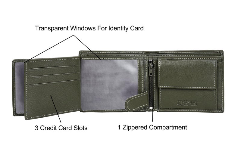 Eagle Crest Oslo Olive Green Leather Wallet for Men - Image 4