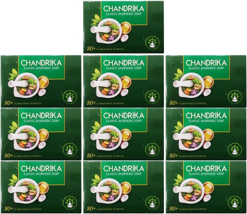 Chandrika Classic Ayurvedic Soap - Pack of 10 Bars (75g each) - Image 1