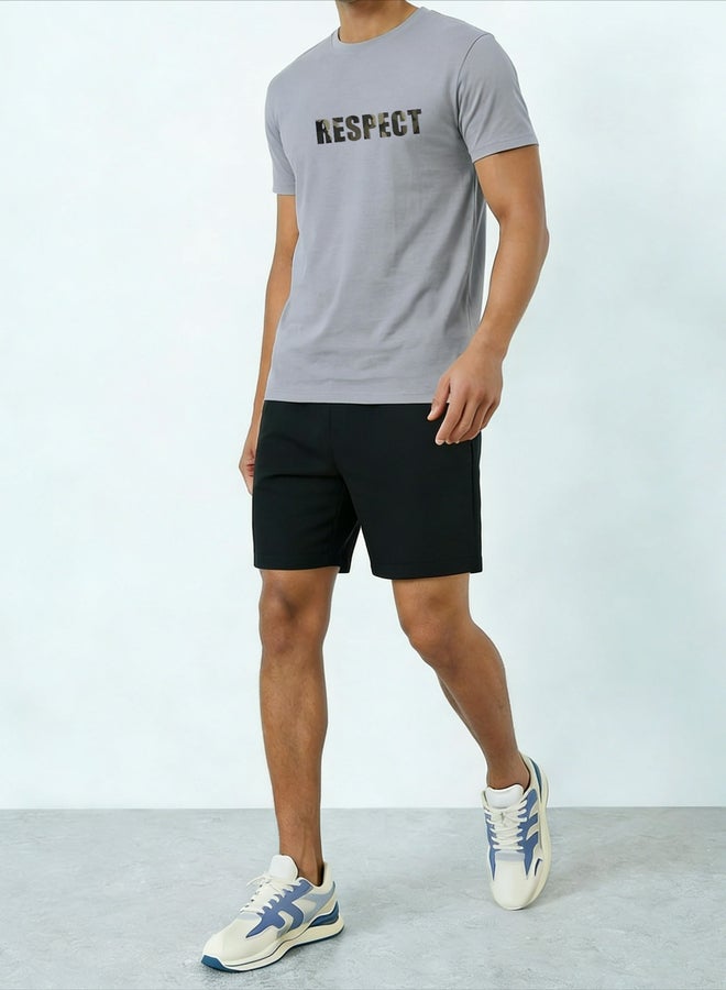 Take Two men's graphic print round neck short sleeve T-shirt with shorts set - Image 1