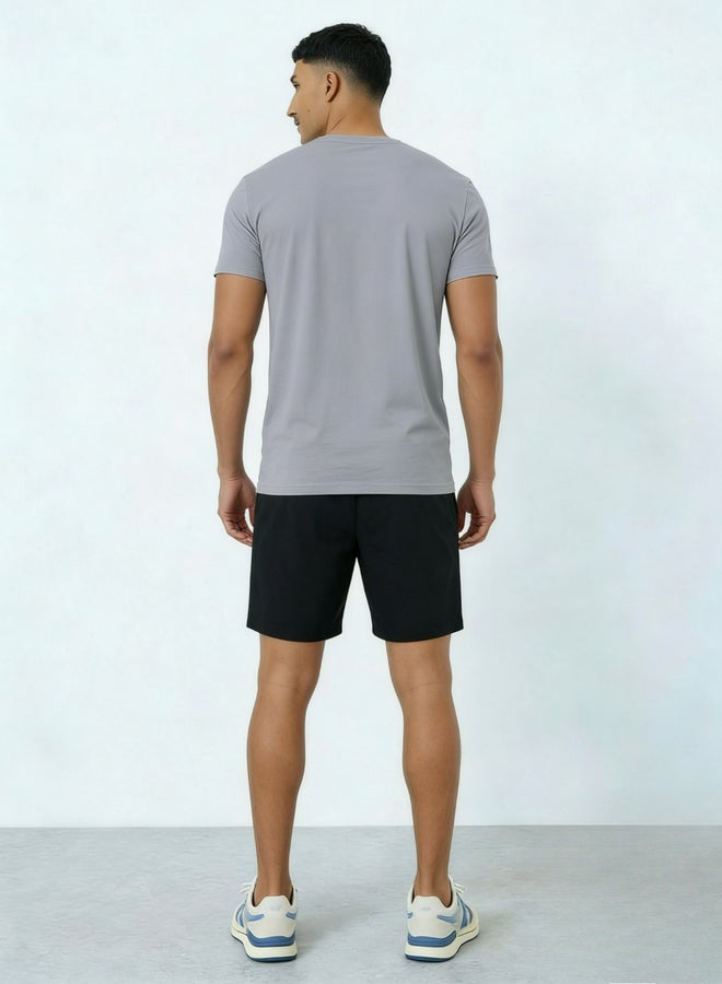 Take Two men's graphic print round neck short sleeve T-shirt with shorts set - Image 2