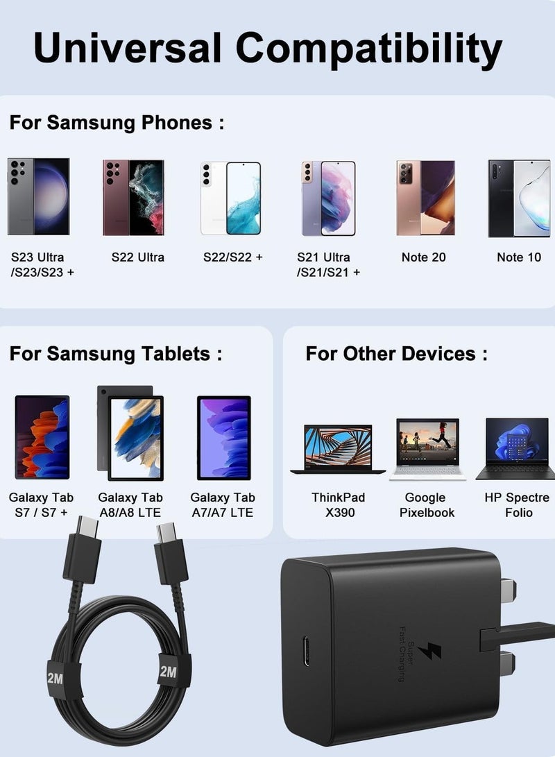 Beauenty 45W USB-C Fast Charger for Samsung Galaxy S24/S23 Series with 6.6ft USB-C to C Cable – PPS Fast Charging Adapter - Image 4