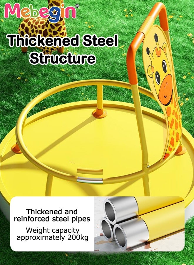 MEBEGIN Kids Sturdy Trampoline with Giraffe Design, Safe Jumping Toy with Non-slip Handle and Suctions, Fun Creative Indoor and Outdoor Toy for Kids, 72*80cm - Image 4