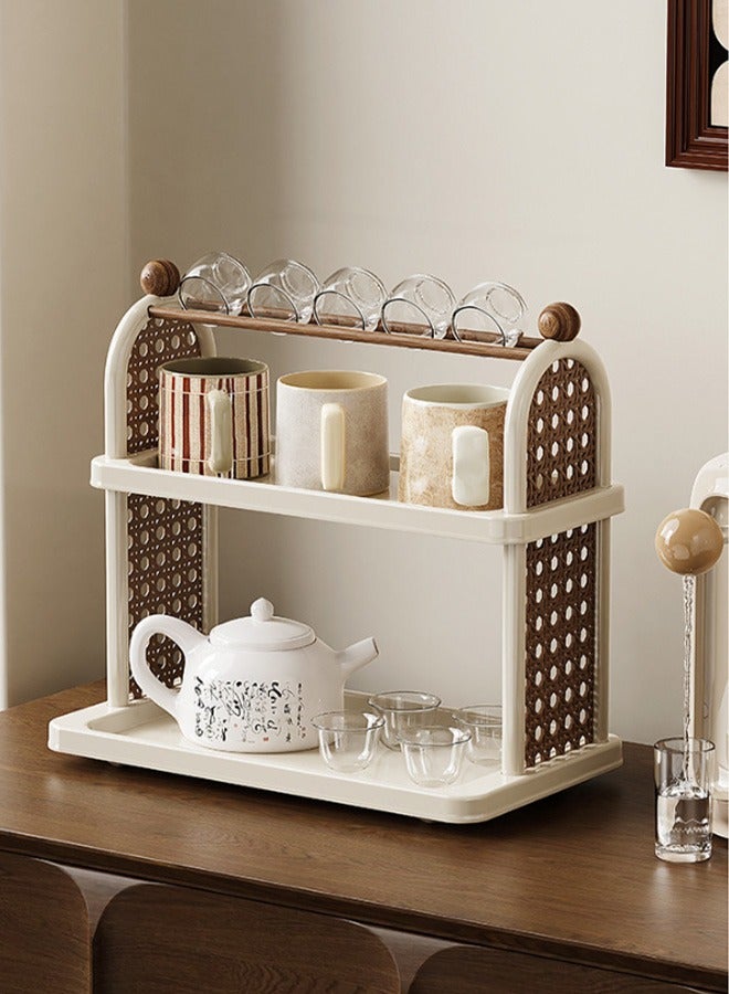 Sunnaltree 3 Tier Cup Drying Rack, Cup Storage Rack, Material Multi-Functional Storage Rack, Coffee Mug Racks Easy to Install and Clean, Countertop Organizer, for Home Bathroom Kitchen Glass cup and Food for Kitchen, Home, Coffee Bar (White) - Image 1
