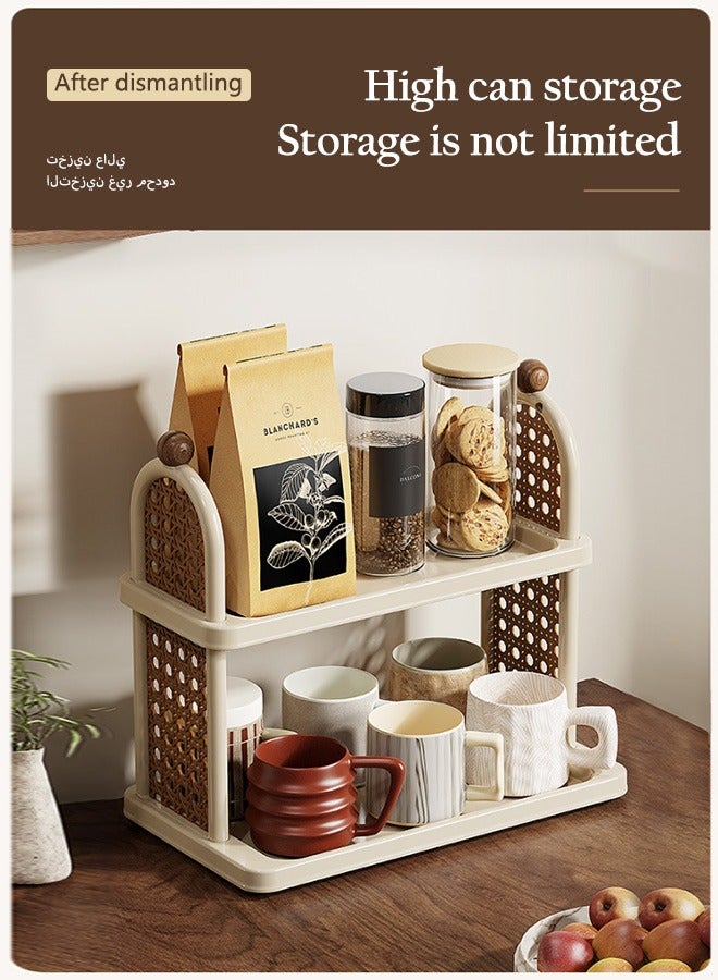 Sunnaltree 3 Tier Cup Drying Rack, Cup Storage Rack, Material Multi-Functional Storage Rack, Coffee Mug Racks Easy to Install and Clean, Countertop Organizer, for Home Bathroom Kitchen Glass cup and Food for Kitchen, Home, Coffee Bar (White) - Image 5