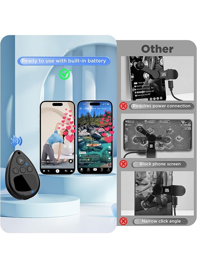 جهاز نقر لاسلكي تلقائي لأجهزة iPhone، يعمل بتقنية Bluetooth، مزود ببطارية للاستخدام بدون استخدام اليدين، نقر صامت وسرعة قابلة للتعديل، مثالي للبث المباشر على TikTok، الإعجابات، الألعاب، ومكافآت المهام. - Image 2