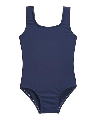 City Threads Girls Bathing Suit One Piece UPF 50+ Made in USA, Tank Swimsuits Girls Swimwear (Navy, 10) - Image 1