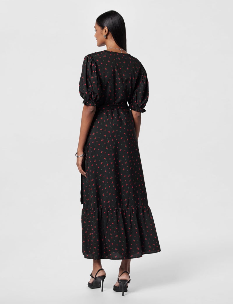 Styli Women's Polyester A-Line Midi Dress (70039117_Black_M) - Image 3