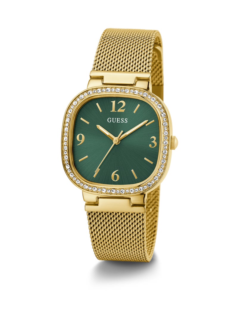 GUESS Women's Gold Green Dial Analog Stainless Steel Strap Watch - GW0354L5 - Image 3