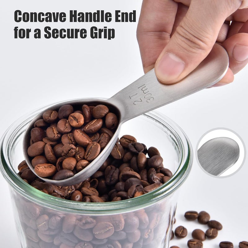 Doosu 2 Tablespoon Coffee Scoop - 18/8 Stainless Steel Heavy Duty Measuring Spoon with Short Handle, Food Grade Metal Tbsp Scoop for Ground Coffee Beans Tea Sugar Powder (30ml) - Image 5