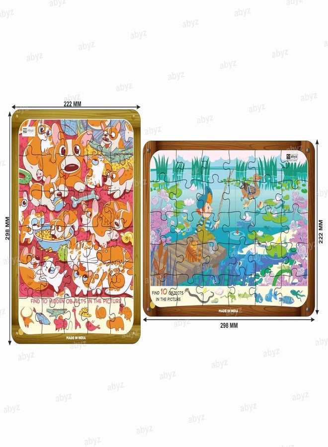 ABYZ Wooden Jigsaw Puzzle - Each Dogs and Kittens Play Date and Fishing Day Playset for Little Explorers, 30-Pieces & Pack of 2 Games with Multicolor | Birthday Gift for (3-6 Years) Age Kids. - Image 4