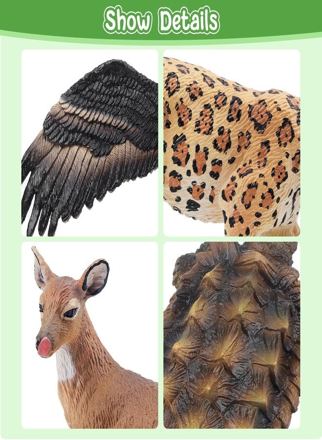 Toymany 14PCS Mini North American Forest Animals Figurines, Realistic Jungle Animal Toys Includes Elk Pronghorn Jaguar Gey Fox for Kids Adults Toddlers - Image 2