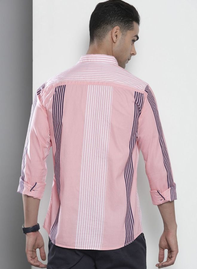 The Indian Garage Co Men Regular Fit Striped Full Sleeves Cutaway Collar Casual Shirt - Image 2