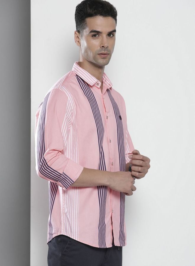 The Indian Garage Co Men Regular Fit Striped Full Sleeves Cutaway Collar Casual Shirt - Image 4