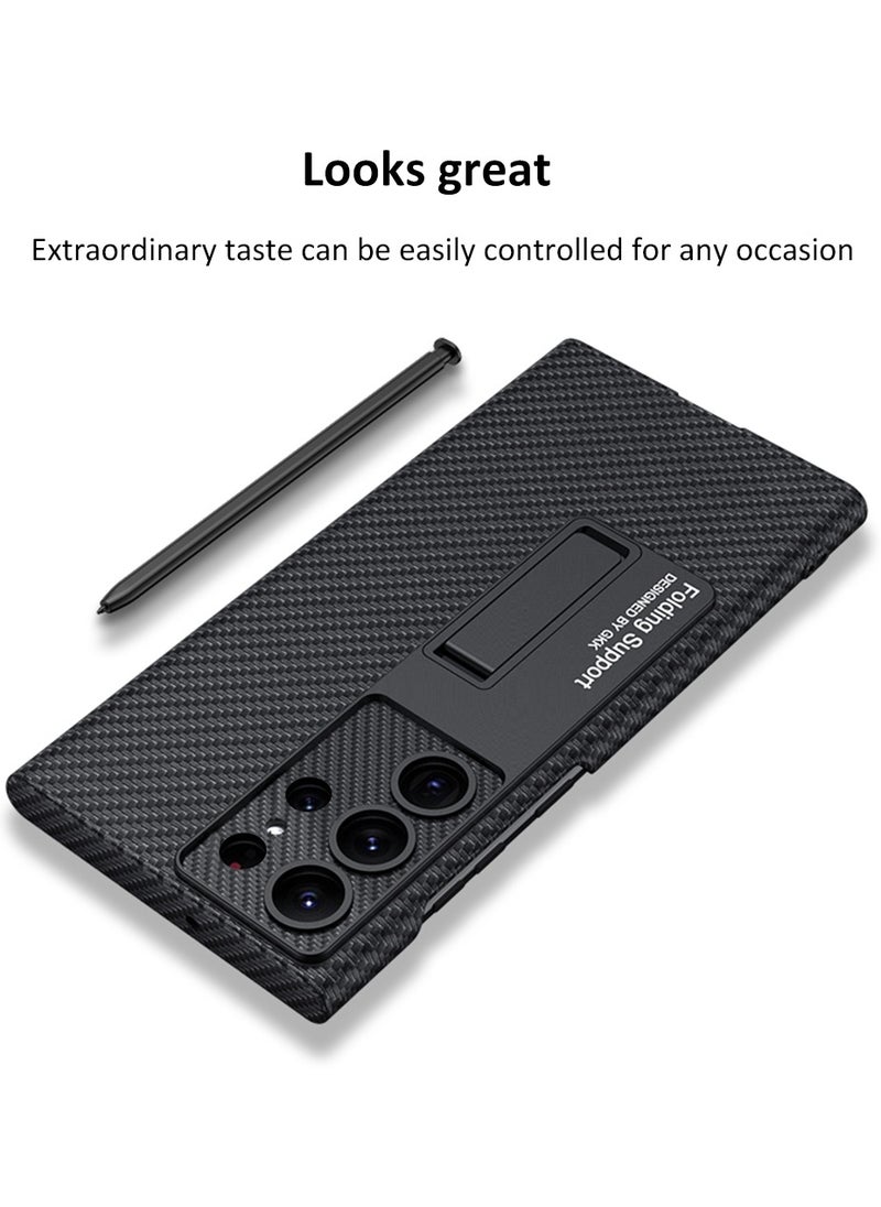 GKK Leather Case for Samsung Galaxy S24 Ultra (2024) , Ultra-Thin, Anti-Drop, All-Round Protection Phone Cover Support Wireless Charging with Built in Kickstand and Pen Slot Design - Pen Not Included  - Image 4