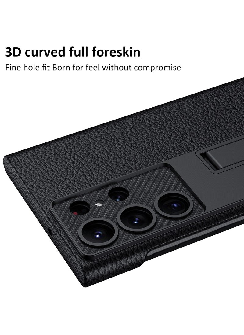 GKK Leather Case for Samsung Galaxy S24 Ultra (2024) , Ultra-Thin, Anti-Drop, All-Round Protection Phone Cover Support Wireless Charging with Built in Kickstand and Pen Slot Design - Pen Not Included  - Image 5