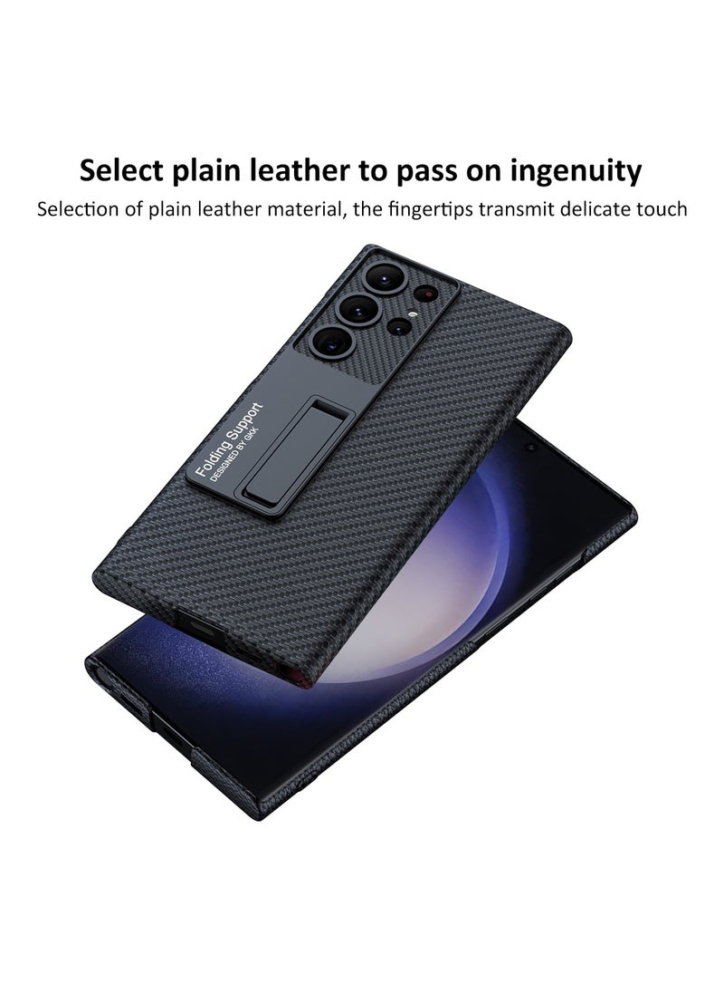GKK Leather Case for Samsung Galaxy S24 Ultra (2024) , Ultra-Thin, Anti-Drop, All-Round Protection Phone Cover Support Wireless Charging with Built in Kickstand and Pen Slot Design - Pen Not Included  - Image 3