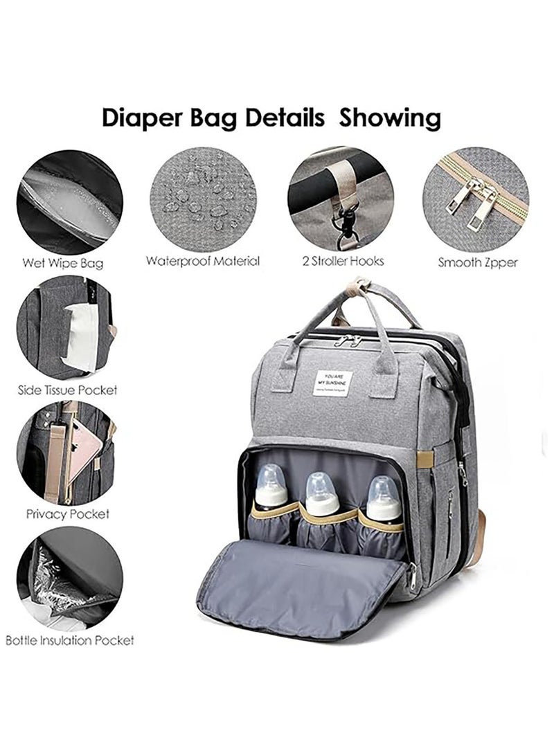 AUTOYSUR Diaper Bag Waterproof Diaper Changing Totes Multi-Function Travel Portable Bassinet Diaper Bag Backpack Mommy Bag - Image 2