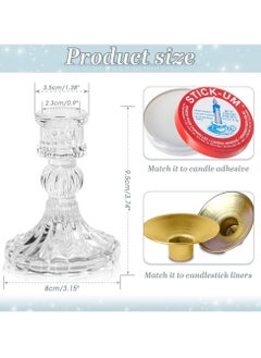 SYOSI Clear Candlestick Holders, 6 Pcs Elegant Glass Taper Candle Holders for Wedding, Party, Festival and Anniversary Table Decor  - Image 4