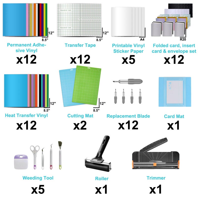LOPASA Starter Kit Compatible with Cricut Joy Xtra Machine, Extra Bundle for Beginners, 8.5 x 12 Xtra Size Accessories and Supplies for Newbies, All Essential Tools and Material(Complete Bundle) - Image 2